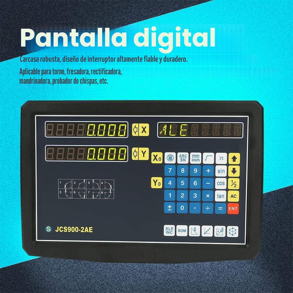 Lectura digital de 2 ejes, pantalla DRO Lectura digital, escala lineal de 0-3020 mm, función múltiple para torno, alta frecuencia de escaneo, para fresadora, amoladora, etc. 110-240 V