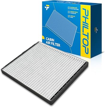 PHILTOP Cabin Air Filter w/Activated Carbon, Compatible with CF10546 Chevrolet Aveo 2004, 2005, 2006-2011, Aveo5 2007, 2008, 2009, 2010, 2011, Pontiac G3 2009-2010, Filter Up Dust Pollen Odor