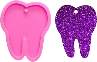 Shiny Glossy Tooth Dentists Shape Silicone Molds for DIY Craft Keychain Polymer Clay Mold Epoxy Pendant Resin Crafting Making Cake Decoration Fondant Mould