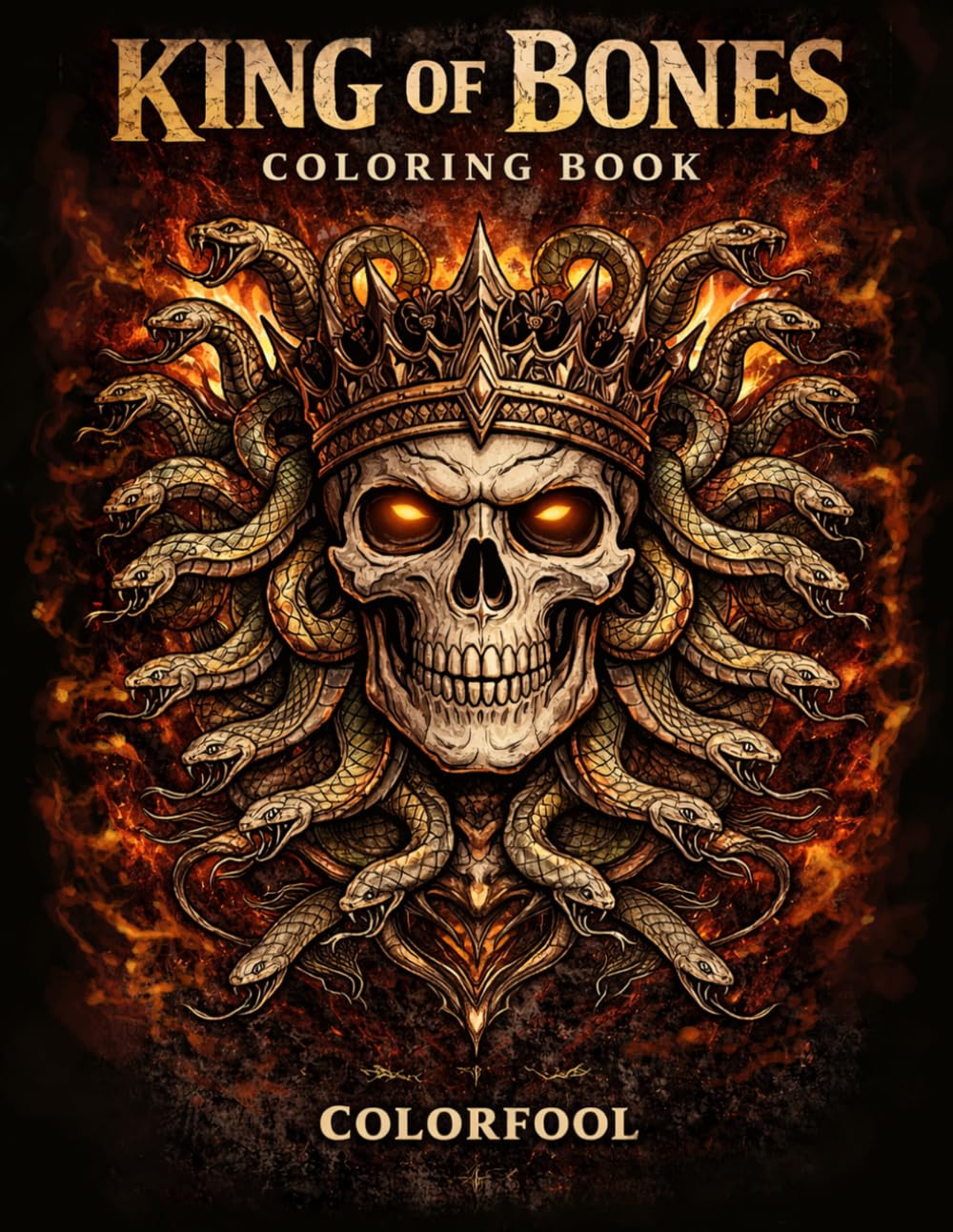 King of Bones Coloring Book: Dark Skull and Tattoo-Inspired Designs for Adults