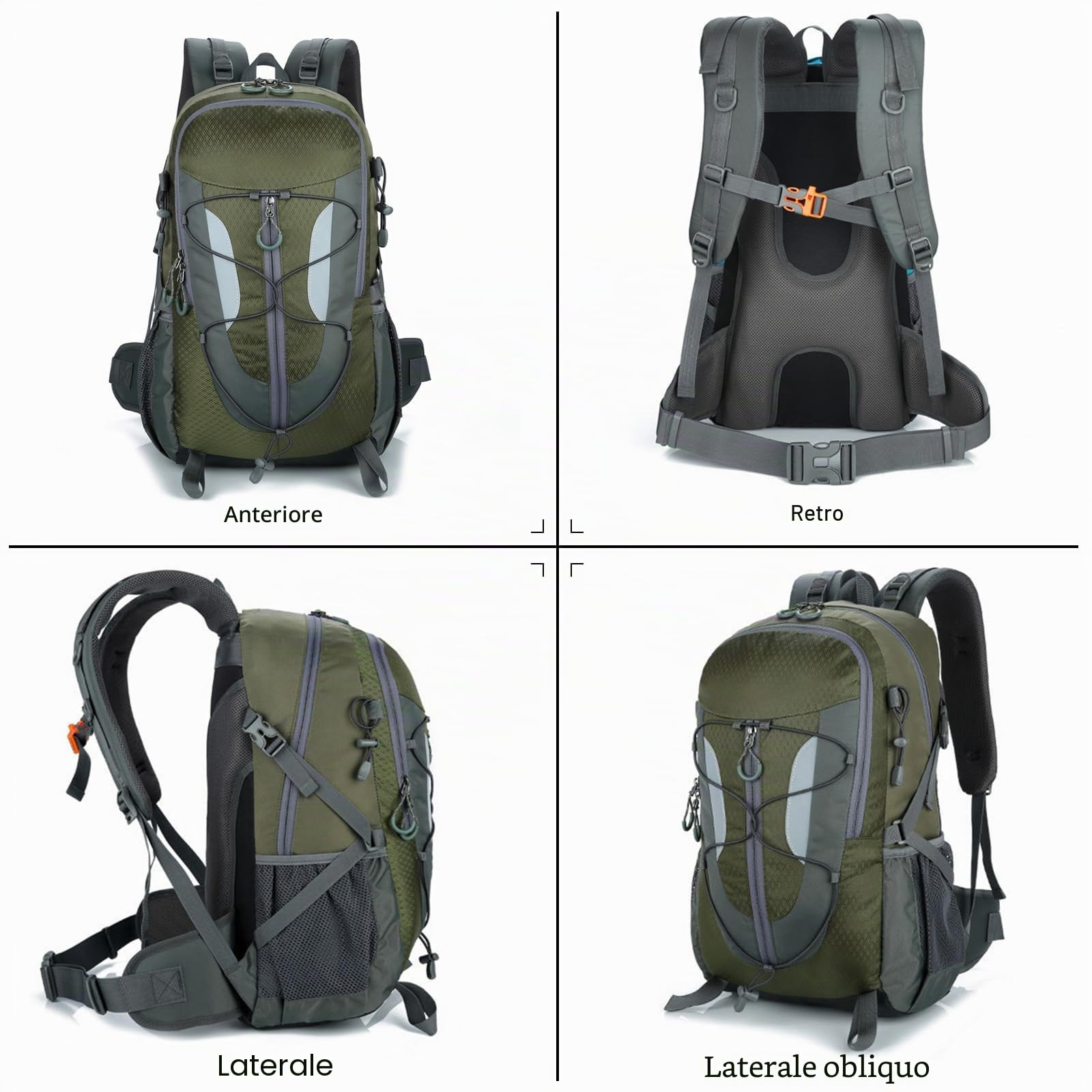 30L Zaino da Trekking Impermeabile Zaino Zaini Hiking Backpack per Donna Uomo Campeggio Arrampicata Viaggio Sport Arancione