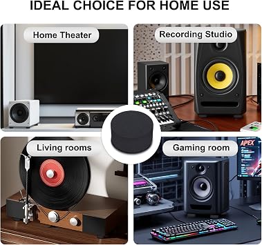 TroyStudio Speaker Isolation Feet, 1.2 (8 Pcs) EVA Acoustic Foam Pads for Studio Monitor Pair, Turntable Isolation Base to Reduce Vibration & Resonance, Non Slip Spikes for Desktop, Home Theater