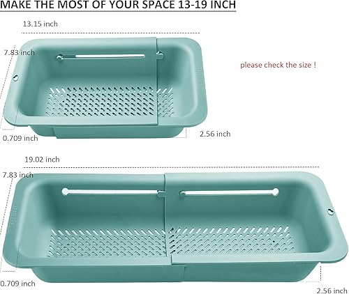 Miniatura 5 de LASSHSWA Colador plegable para cocina, cesta coladora sobre el fregadero para cocina, pasta de frutas, colador de alimentos expandible, colador de