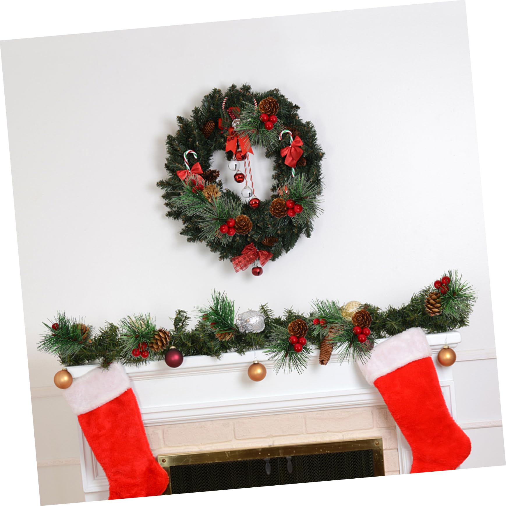 Ciieeo 30 Piezas Piñas navideñas para Cortar ramitas Plantas Artificiales decoración de Rama de Cono de Pino Ramas de Cono de Pino Ramos de Bayas simulados Ramo de Bayas PVC