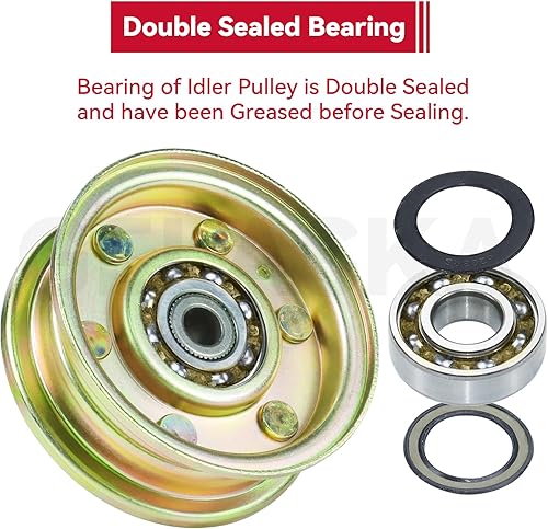 Miniatura 7 de GELASKA 756-0981A Polea tensora plana Reemplazar Cub Cadet 756-04224 Polea, MTD 756-0981, 756 04224, 756-0981B para Cub Cadet Lt1042 Lt1050 Lt1046