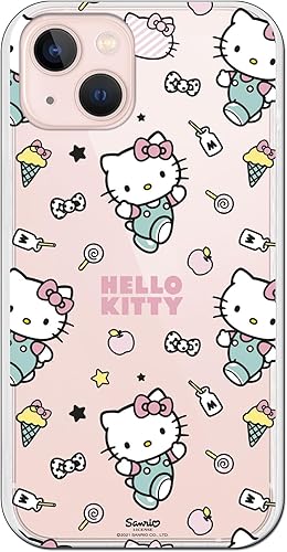 Personalaizer Flexible Case Compatible for iPhone 15 Hello Kitty Stikers transparent