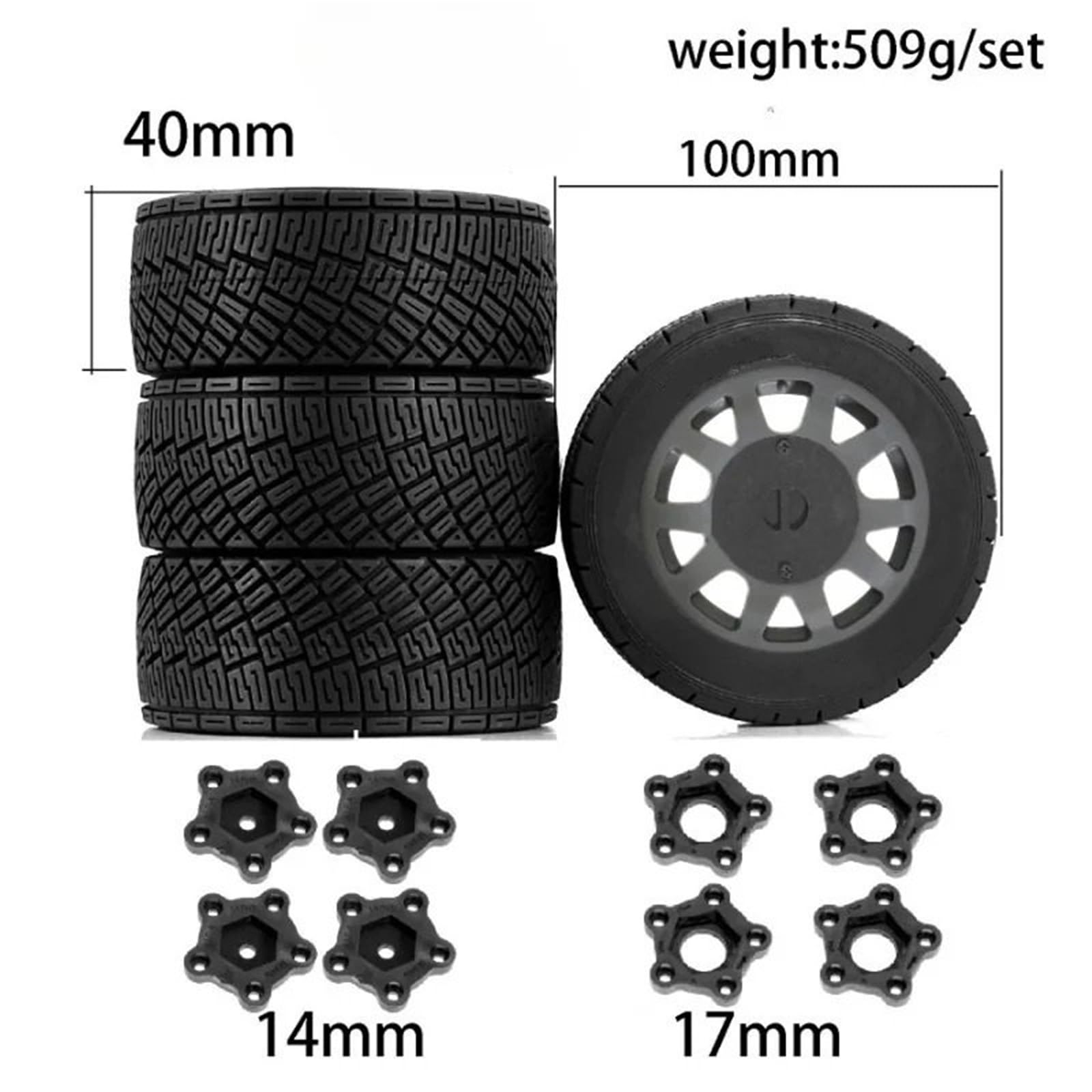 Per ARRMA Per Redcat Per Il Team Per Losi Per Kyosho Per HPI WR8 Per HSP Per Buggy 1/7 1/8 Pneumatici Ruota RC Off Road 17mm Hex Car Parti