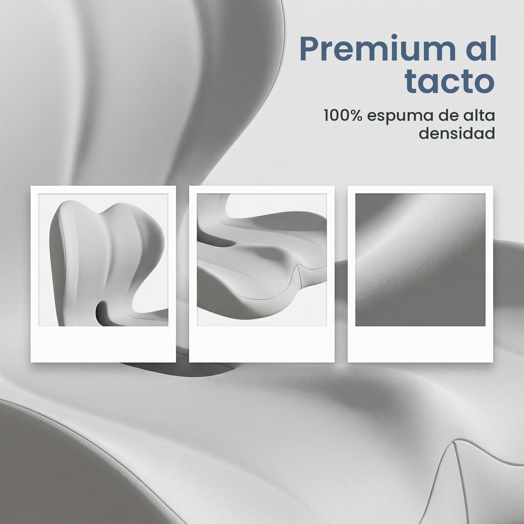 Cojín Lumbar y Asiento con Espuma de Memoria, Cojín para Coxis y Espalda | Soporte Ergonomico para Silla Oficina y Coche, Funda Transpirable Antideslizante