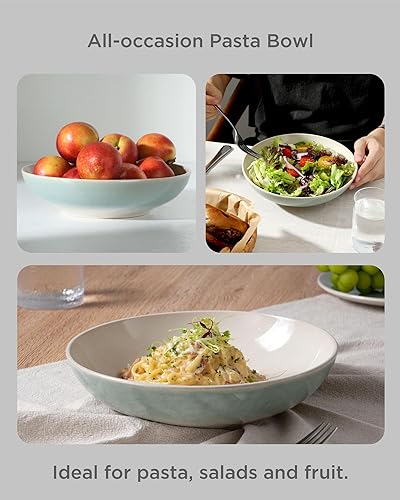 Miniatura 10 de famiware Jupiter - Juego de 4 cuencos para pasta, 30 onzas, aptos para microondas y lavavajillas, resistentes y apilables, para cocina, color blanco