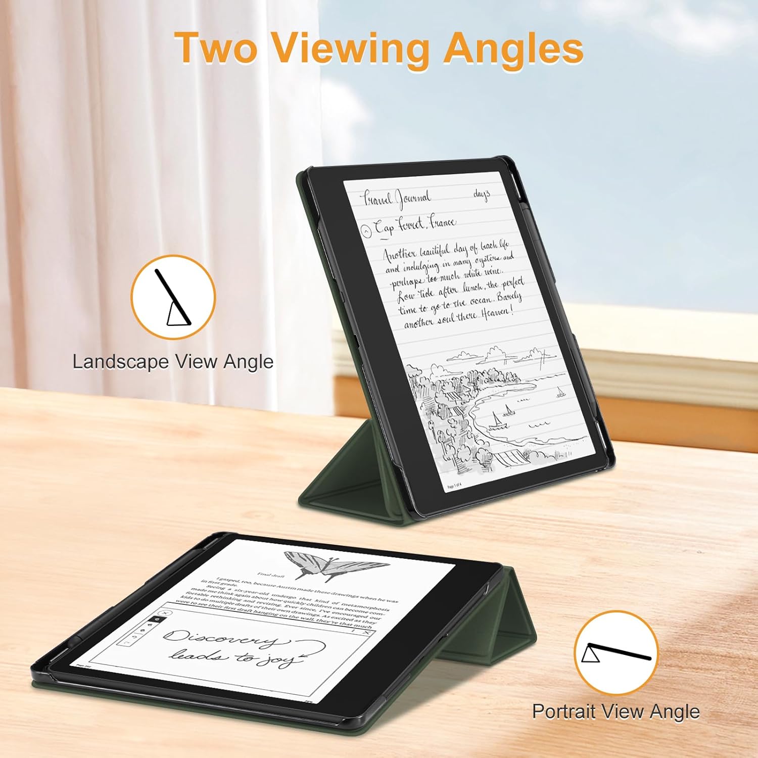 Fintie Stand Case for Kindle Scribe - [Built-in Pen Holder] Premium PU Leather Trifold Stand Cover with Auto Sleep/Wake, Compatible with 10.2 Inch Kindle Scribe 2024/2022 Release, Alpine Green