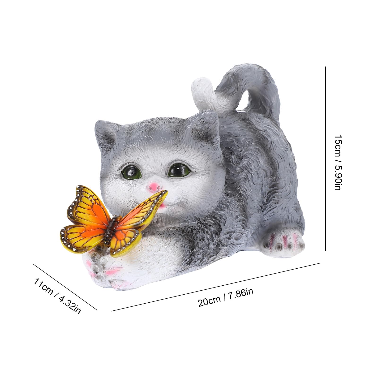 Abaodam Lebensechte Katzenfigur aus Kunstharz, Realistische Deko für Garten | Künstliches Modell, Dekorative Statue für Sammler und Tierfreunde, Kompakte Form für Passende Bereiche