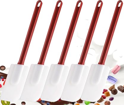 Flexible Rubber Spatulas 5PCS, Silicone Spatula Set, Soft Rubber Spatula Scraper 9.5 Inches, Commercial Spatula, Silicone Rubber Spatula Set Resistant to 500F 5 Scrapers 9.5"