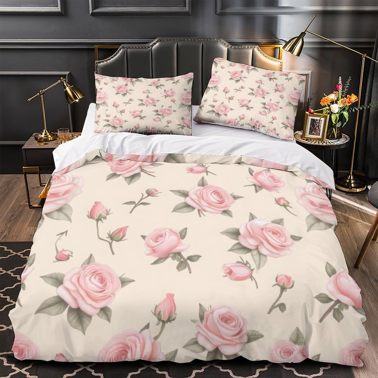 Housse de couette 3D effet ultra douce parure de lit zippée