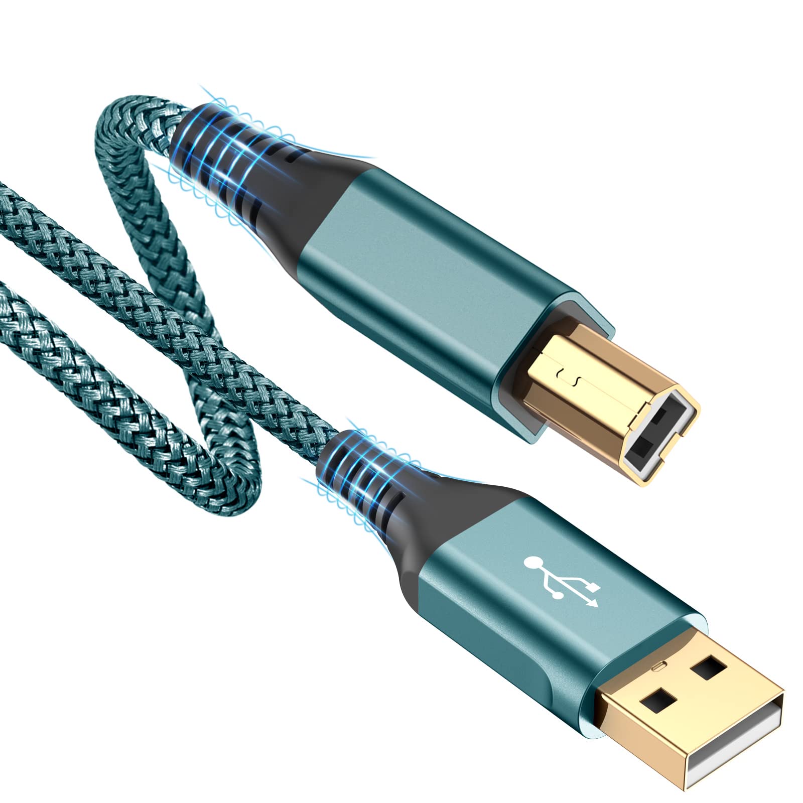 USB Druckerkabel 3M, Scannerkabel USB 2.0 Typ B Kabel USB A auf USB B Drucker Kabel PC Printer Cable Kompatibel für HP, Dell, Canon, Epson, Lexmark, Xerox, Brother, Samsung, Pixma