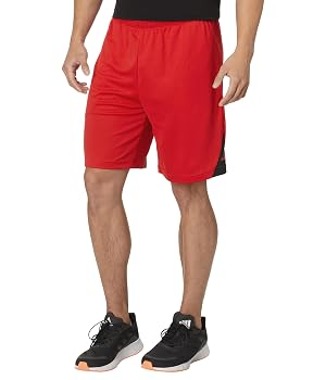adidas Originals Mens Badge of Sport Shorts Better Scarlet Black Medium 9 Inch Inseam