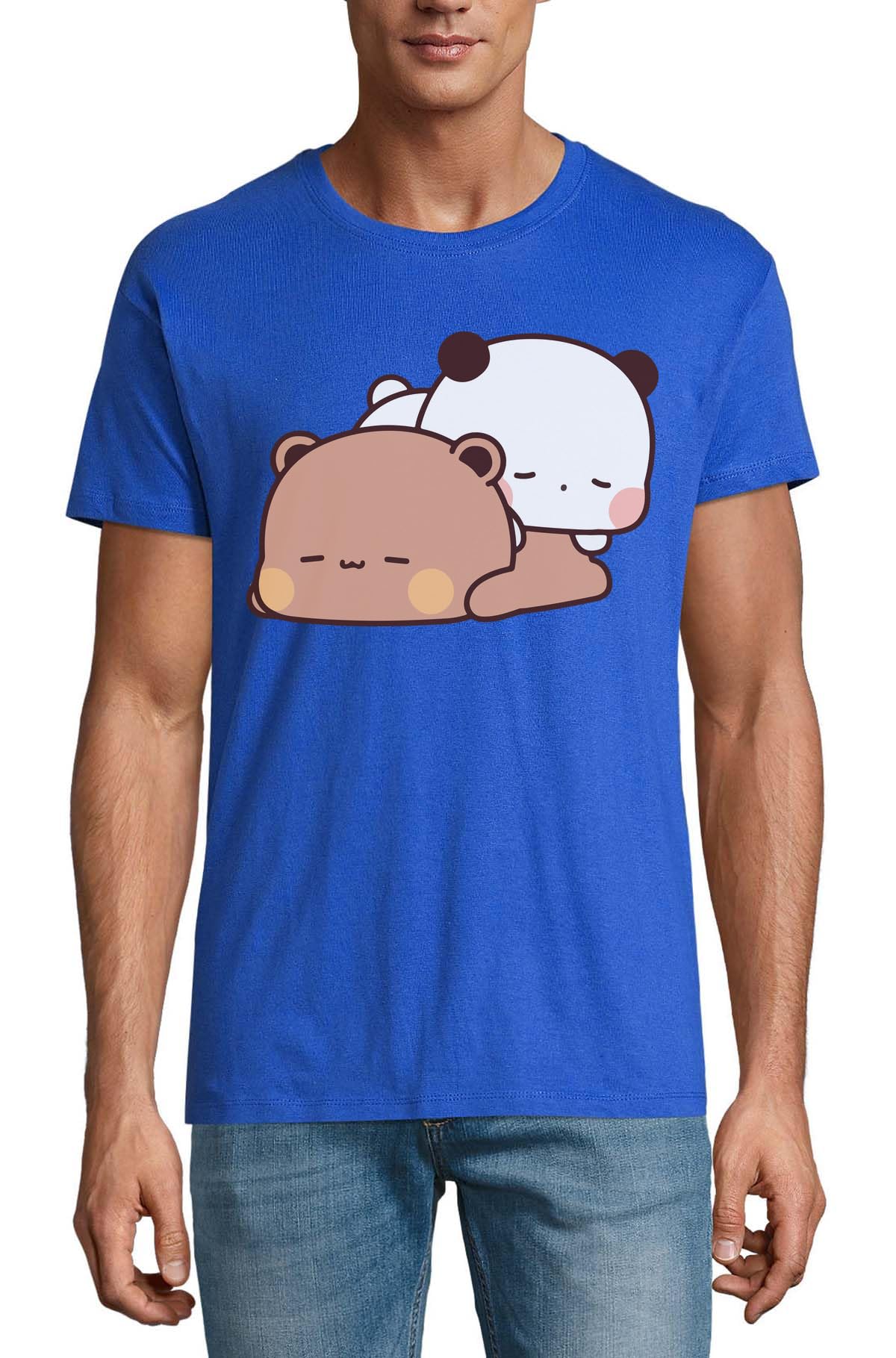 T-shirt Bubu Dudu en coton sleeping de qualité supérieure bleu roi