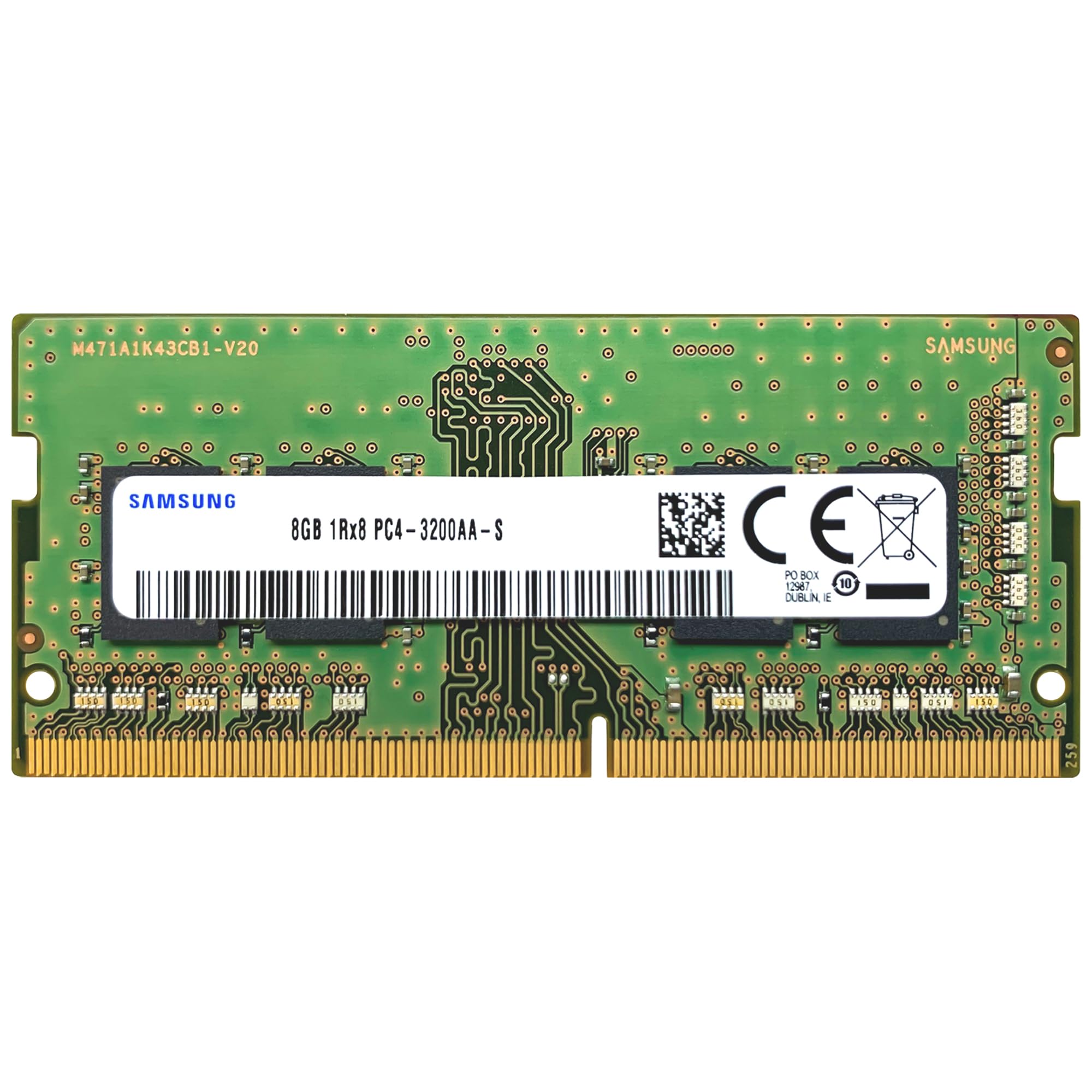 サムスン 8GB DDR4 3,200MHz PC4-25600 (PC4-3200AA) CL22 SO-DIMM 1Rx8 シングルランク 1.2V 260ピン ノートパソコン、ラップトップ用RAMメモリ