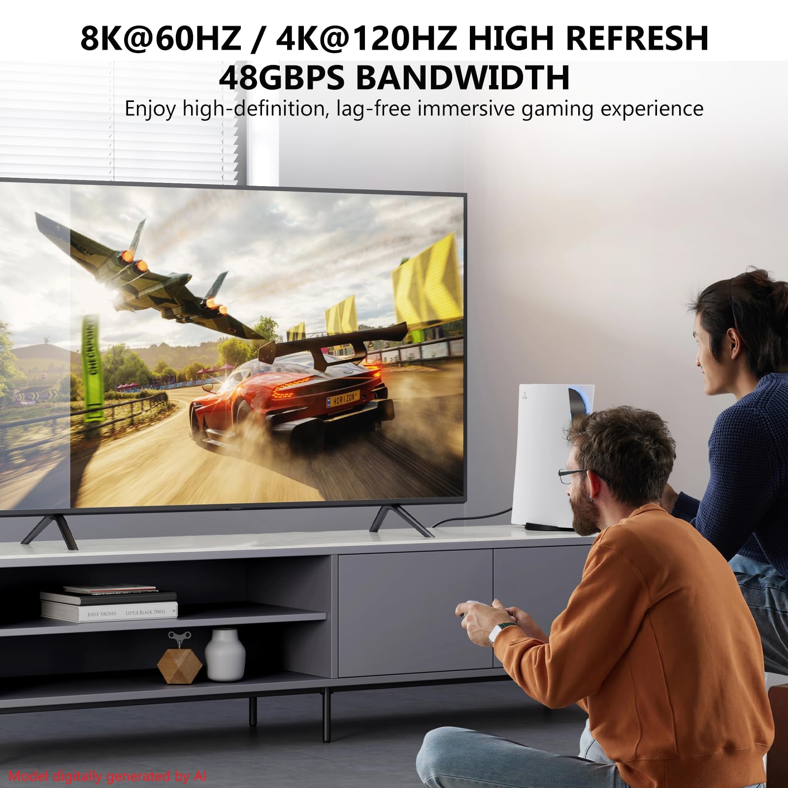 Splitter HDMI 8K 1 in 2 Out, 4K @ 120Hz 1x2 hdmi 2.1 Splitter per doppio monitor (non estendibile) Supporto 8K @60Hz, 4:4:4,48 Gbps, EDID, Auto Down Scaler, HDCP 2.3, VRR, HDR10+ per PS5, laptop, HDTV