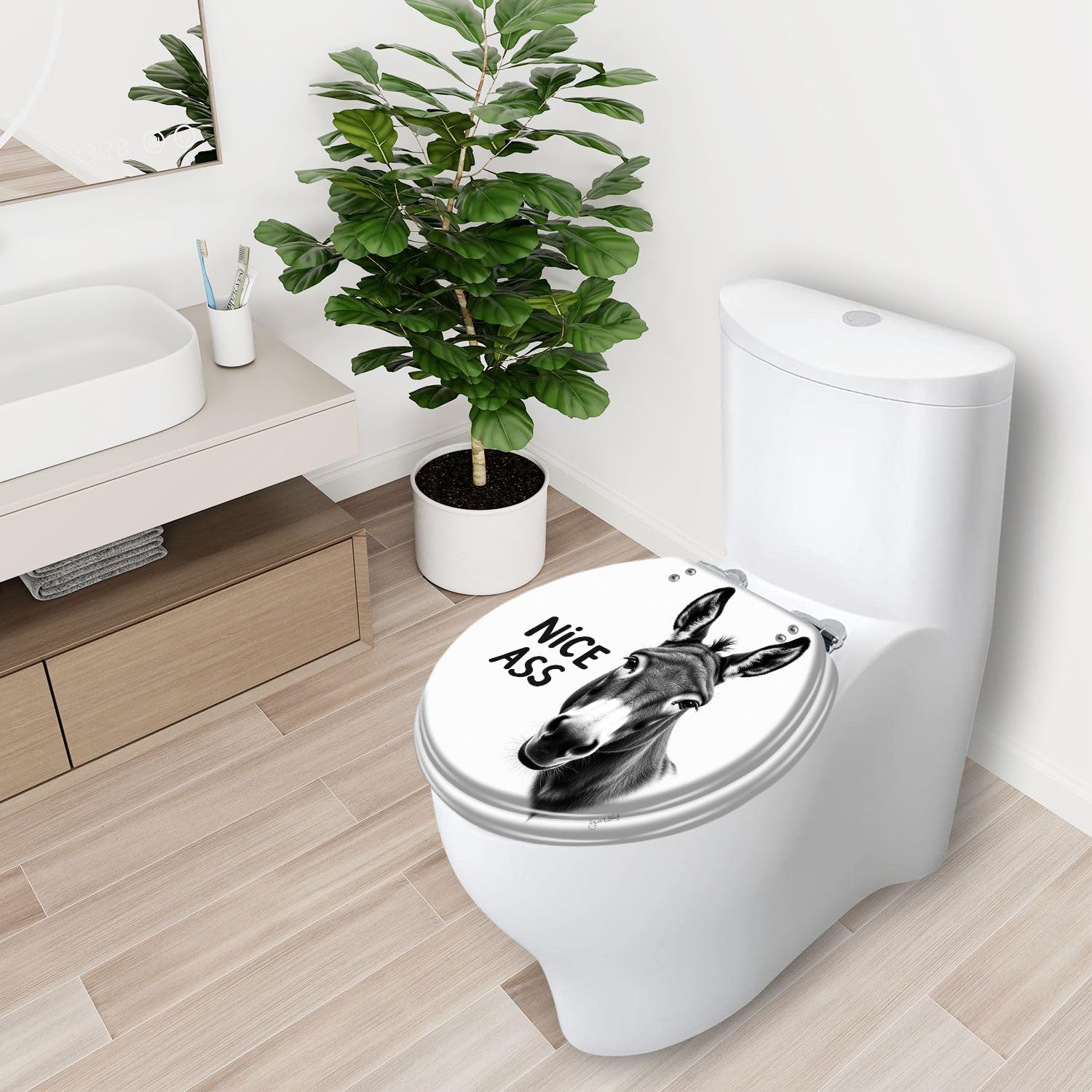 Asiento de inodoro redondo de resina para baño