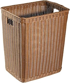 籐脱衣かご ランドリー収納バスケット 大容量 インテリア 洗濯物 ランドリー収納 洗濯用品 ラタン素材 洗濯バスケット 洗濯物入れ 収納アイテム (四角い-43*34*50cm)