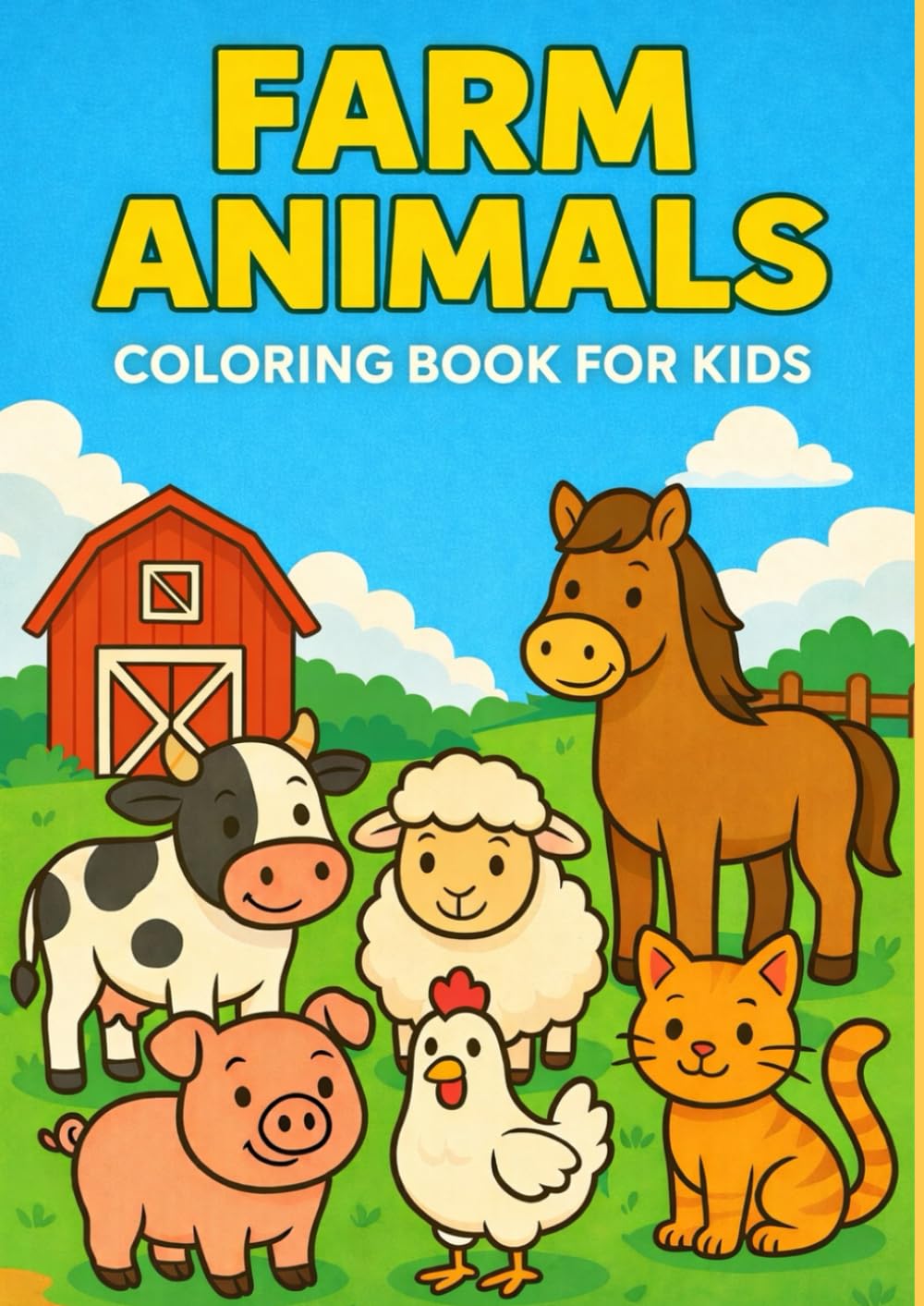 Farm animals - Coloring book for kids