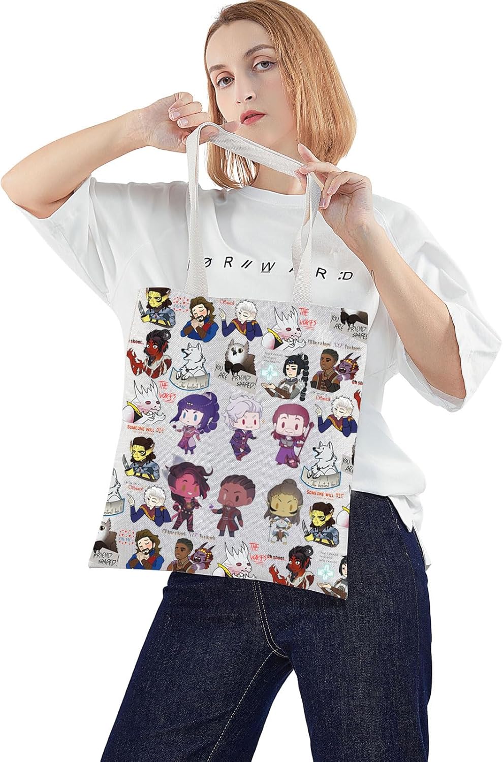 WZMPA BG3 Game Tote Bag Video Gamer Gift Astarion Fans Reusable Grocery Bag BG3 Gale Lover Merchandise - Image 2