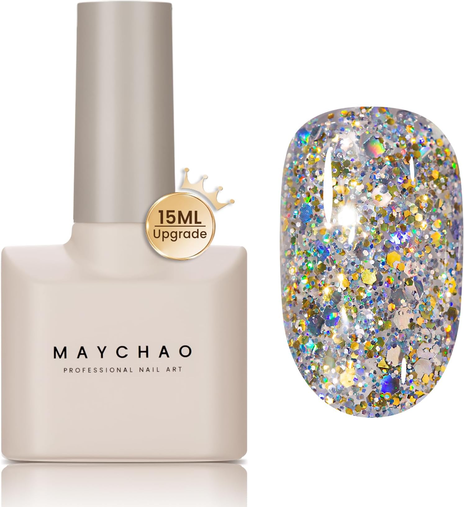 Morovan Glitter Gel Nail Polish：15ml Chunky Glitter Gel