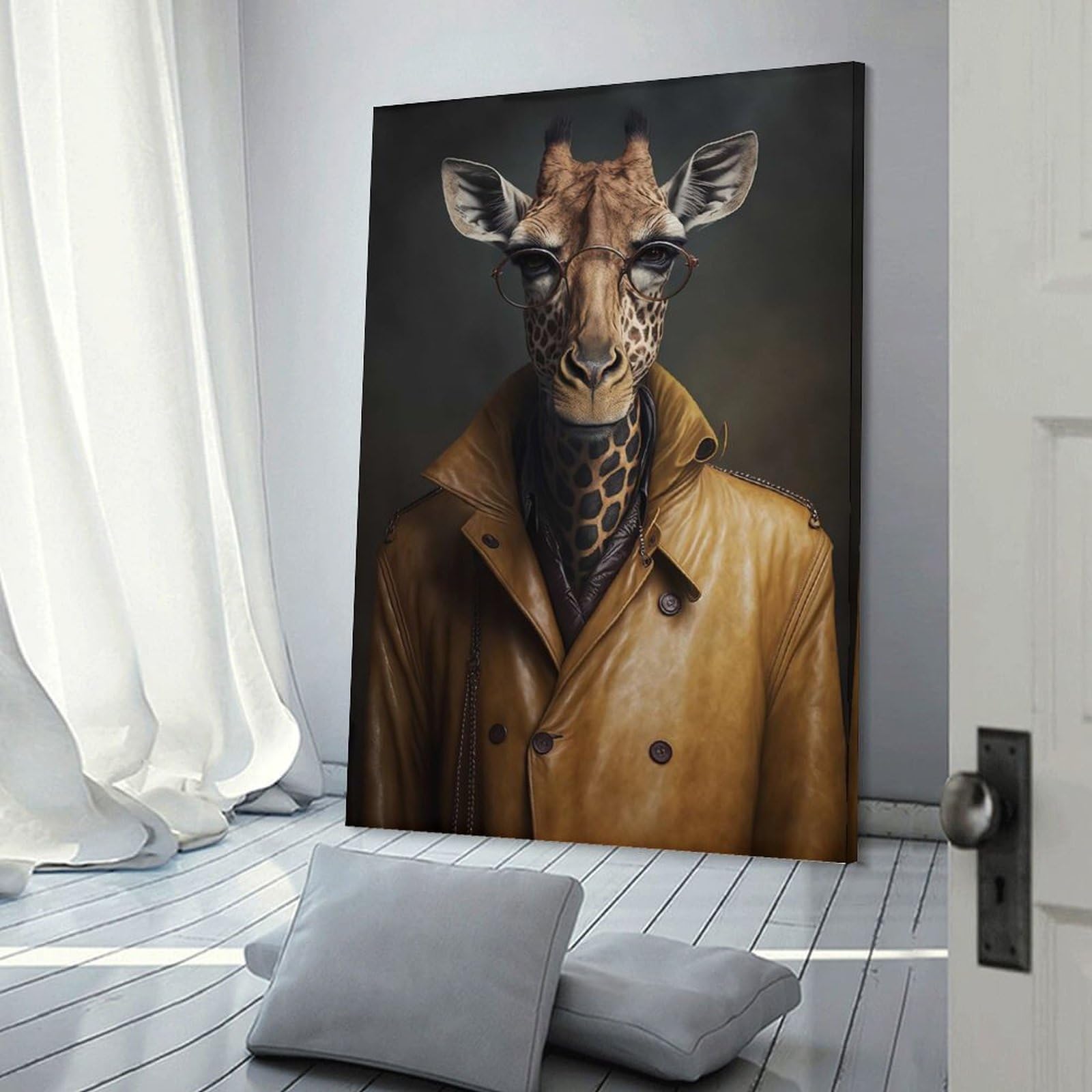 Junmoney George Giraffe Wall Art Print 24x36inch(60x90cm), for Art Walls, Layered Displays Or Homes, Wall Decor Suited to Curated Displays