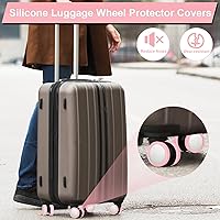 Vista 3 de Fundas protectoras de silicona para ruedas de equipaje, 8 unidades, fundas protectoras de rueda de equipaje para la mayoría de ruedas de 8 ruedas