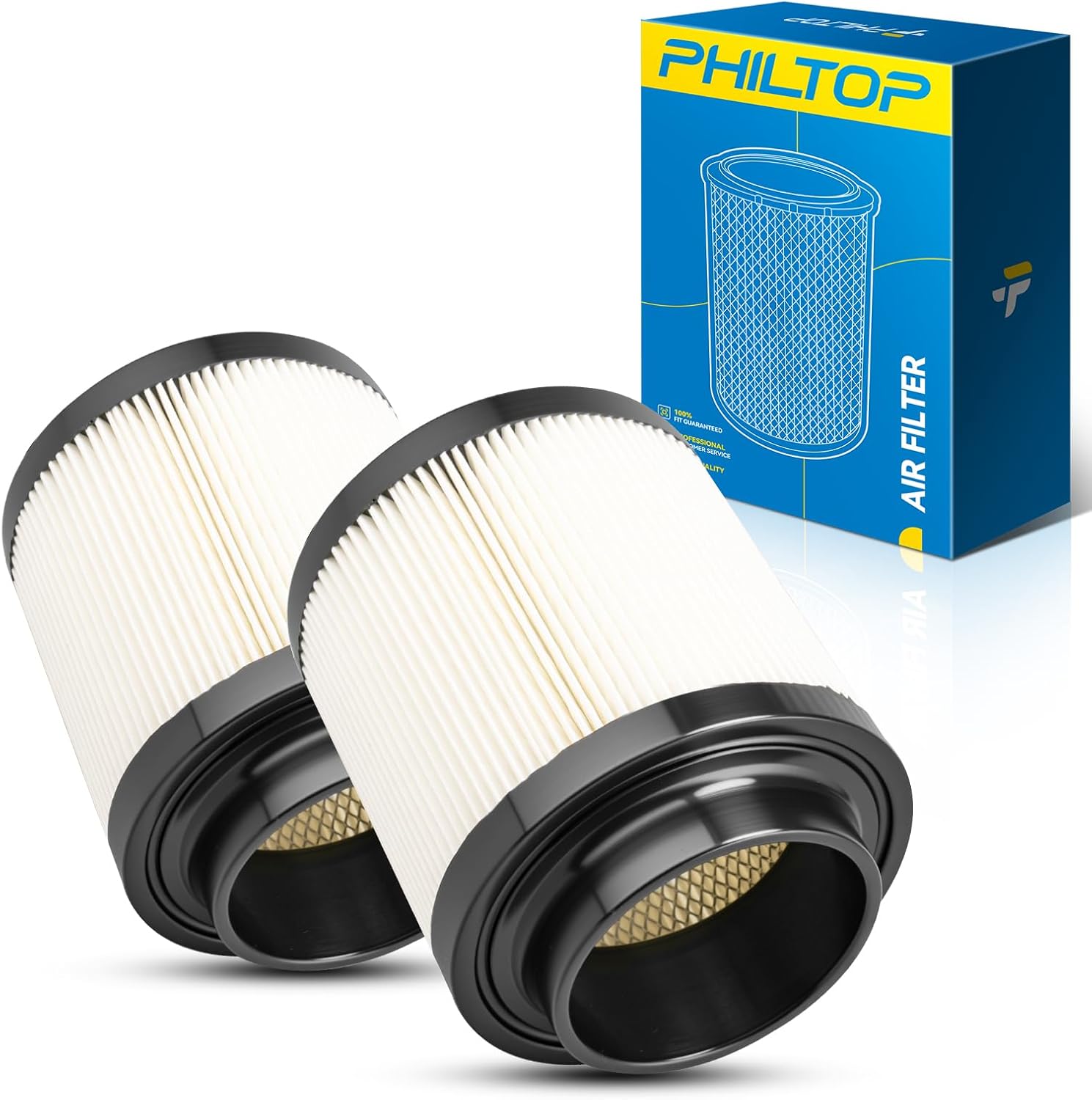 Philtop Air Filter 1262218 Replacement for RZR 170,RANGER 1000,Ranger Crew XP 1000,Ranger 1000XP NSTR Air Box Filter,High Filtration Powersports Air Filter,Pack of 2