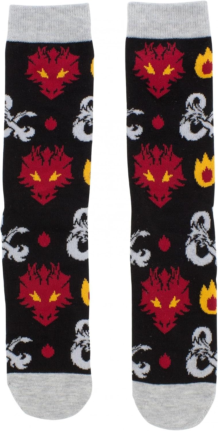 Hyp Dungeons & Dragons Men's Casual Crew Socks, 6-Pack, Size 8-12