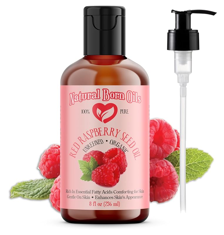 Óleo de semente de framboesa vermelha Natural Born Oils, 240 mL