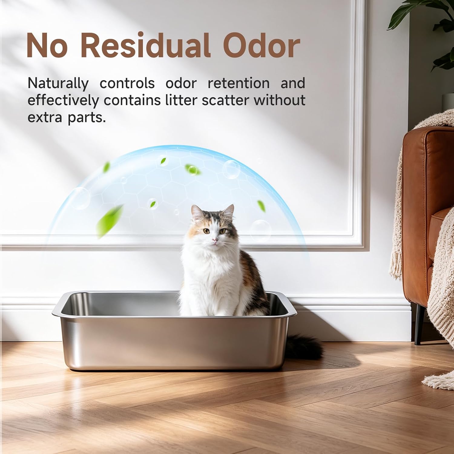 Stainless Steel High Sides Cat Litter Box, Small image 4