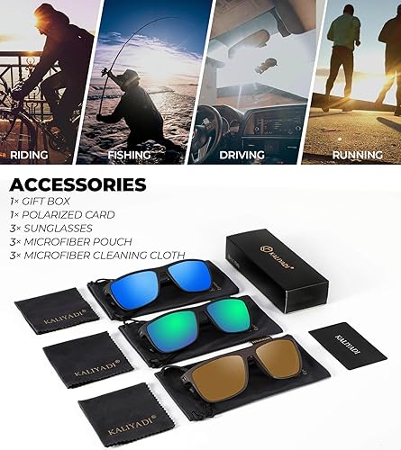 Miniatura 39 de Kaliyadi - Lentes de sol polarizados para hombre, ligeros, con protección ultravioleta, para conducir, pescar y jugar golf
