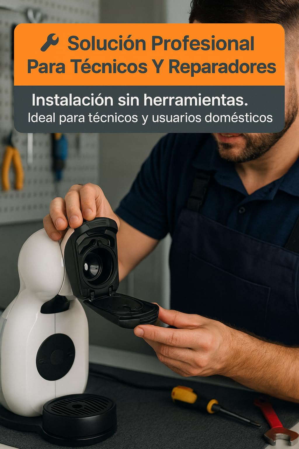 RO Linea Blanca ® Porta Capsulas Compatible Krups Dolce Gusto Lumio MS-624360 Repuesto Original Soporte Cafe KP130 KP310 Compatible DeLonghi EDG325 EDG355 Plastico Negro Alta Temperatura