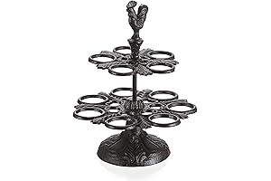 BTSKY 2 Tier Vintage Rustic Cast Iron Egg Holder