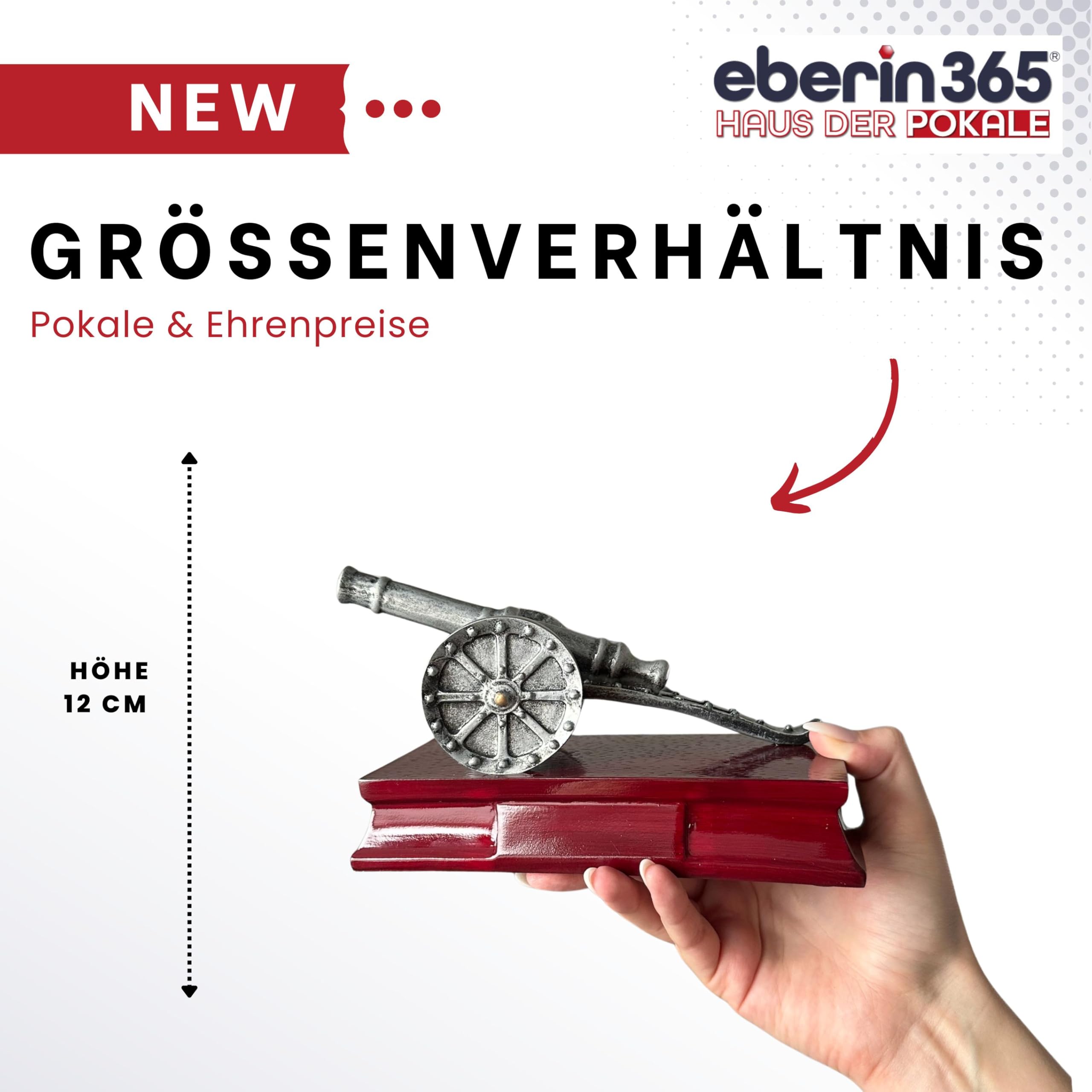 XL Torschützenkanone Pokal 12,2 cm mit Gravur – Silber