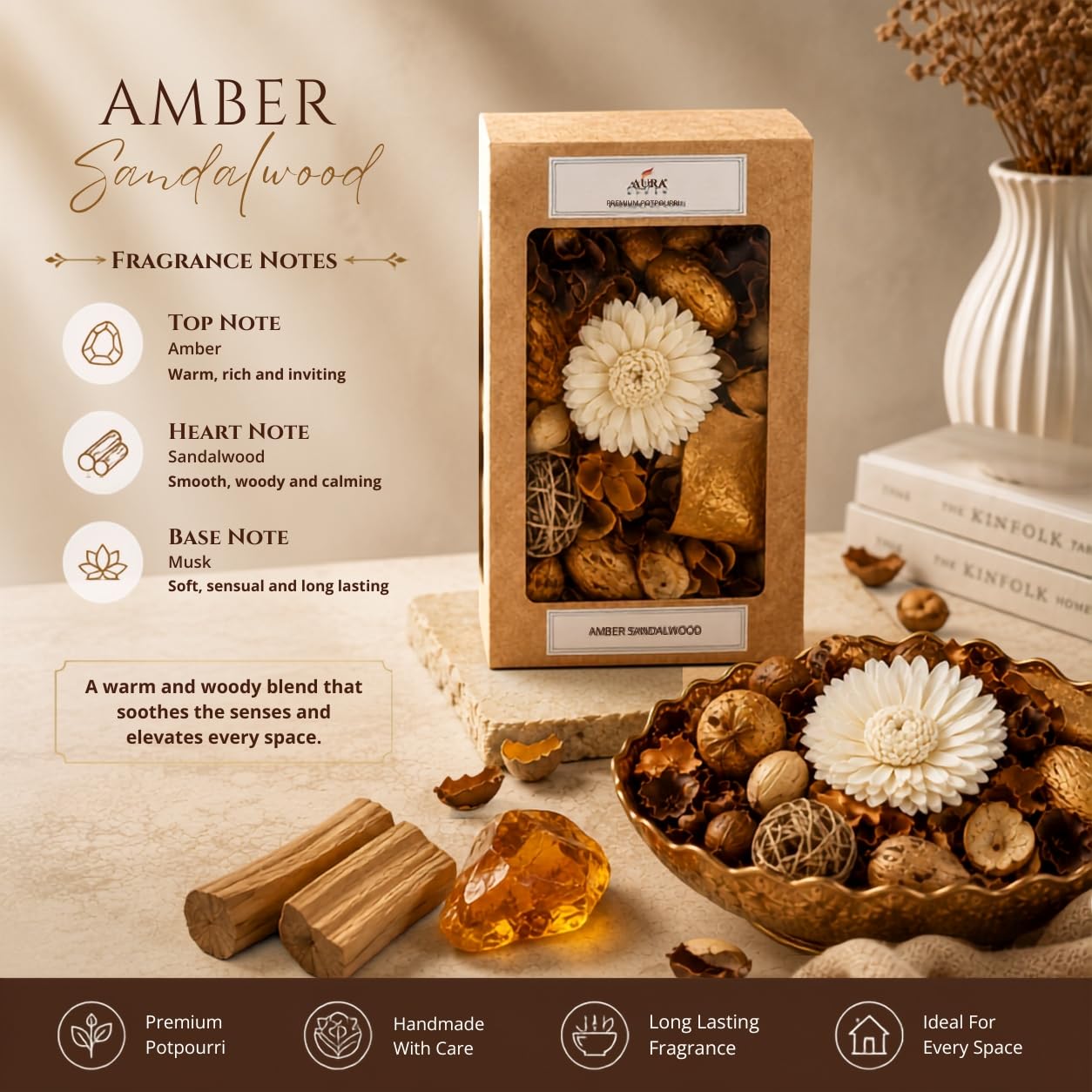 AuraDecor Potpourri - Amber Sandalwood Fragrance -3 AuraDecor Potpourri - Amber Sandalwood Fragrance -3