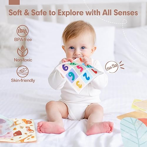 Miniatura 6 de hahaland Caja de pañuelos de juguete para bebé, juguetes para bebés de 6 a 12 meses, rellenos de calcetines para bebés, juguetes Montessori para