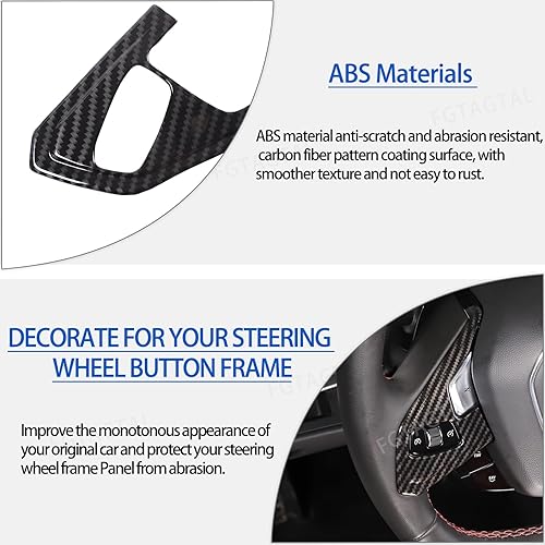Miniatura 3 de Cubierta de marco de botón de volante para Chevrolet Corvette C8 2020-2023, ABS panel de protección para volante de automóvil, 2 piezas (patrón de