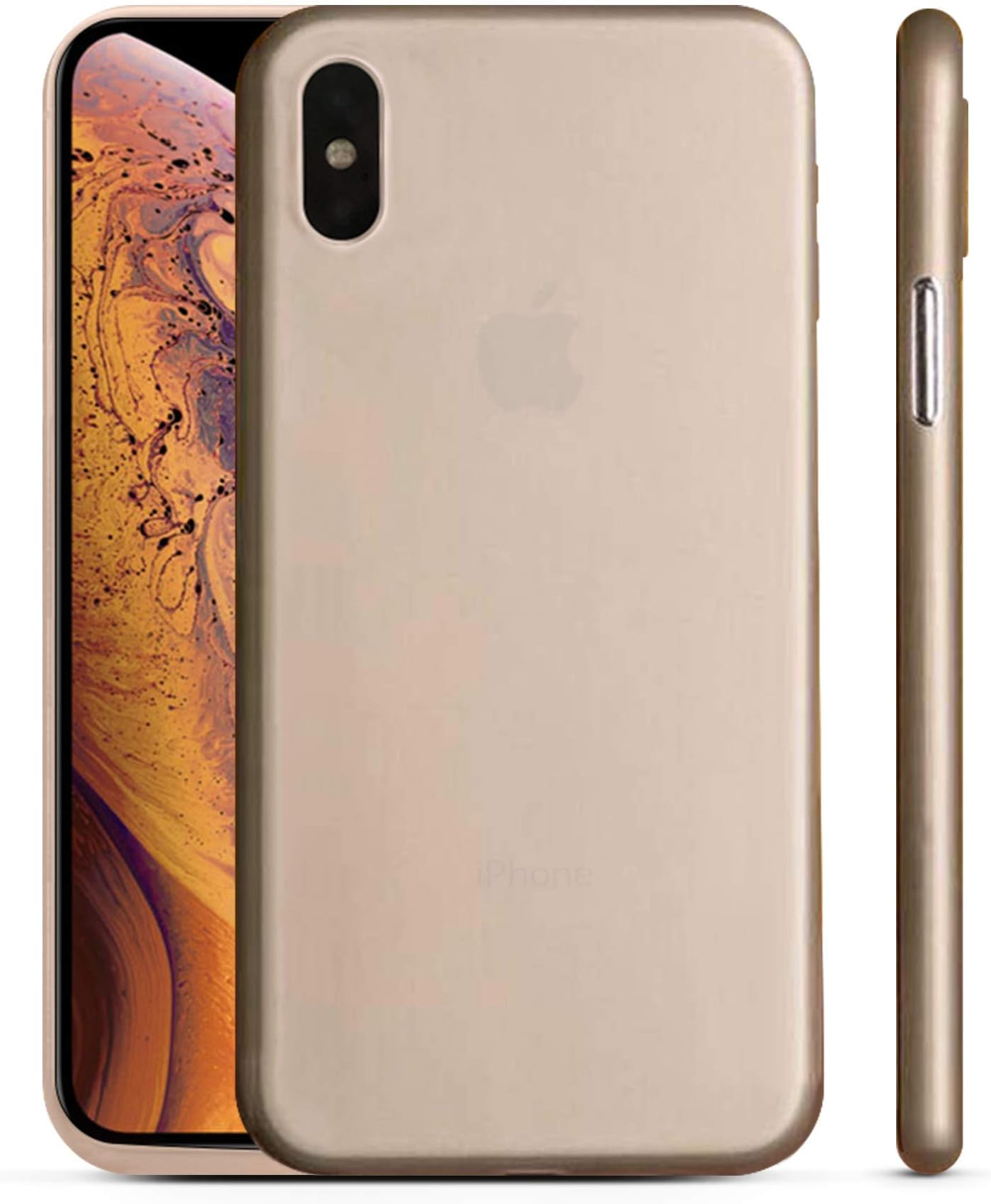 PEEL Ultra Thin iPhone Xs Max Case, Gold - Minimalist Design | Branding Free | Protects and Showcases Your Apple iPhone Xs Max