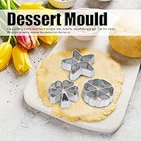 Vista 3 de Juego de 4 piezas de moldes de postre para pastelería, pastelería, galletas, postres, waffle, accesorios para hornear, forma de estrella de mariposa