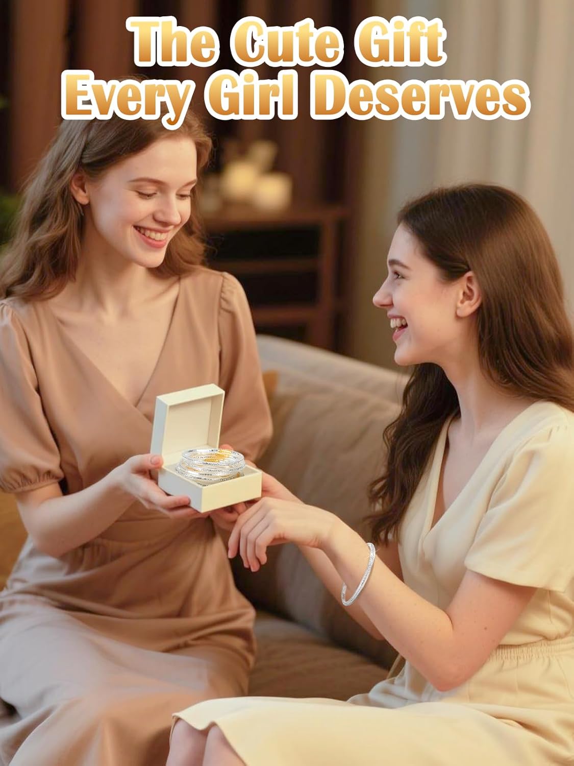 Alphatool Glitter Jelly Gold Bangles Bracelets for Women - Gold Soft Silicone Sparkling Ladies Fashion Stackable Jewelry Gift for Party - Image 5