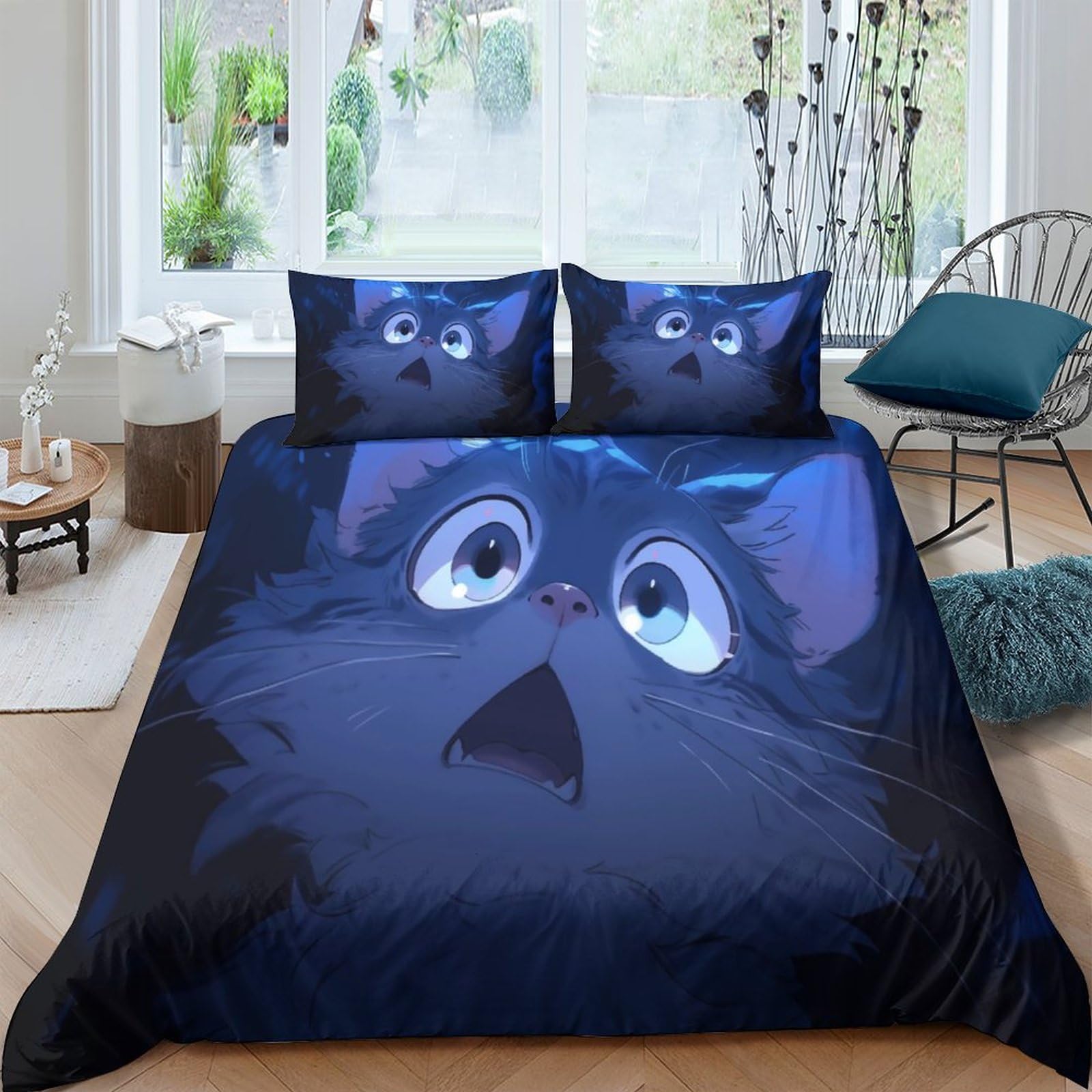Housse de couette 220x240cm avec taies d'oreiller IOFEER parure de lit 3 pièces