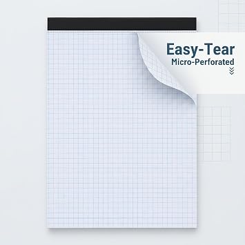 2 Pack Graph Paper Pad, A4 Grid Notebook, 4x4 Quad Ruled, 30 Sheets/Pad