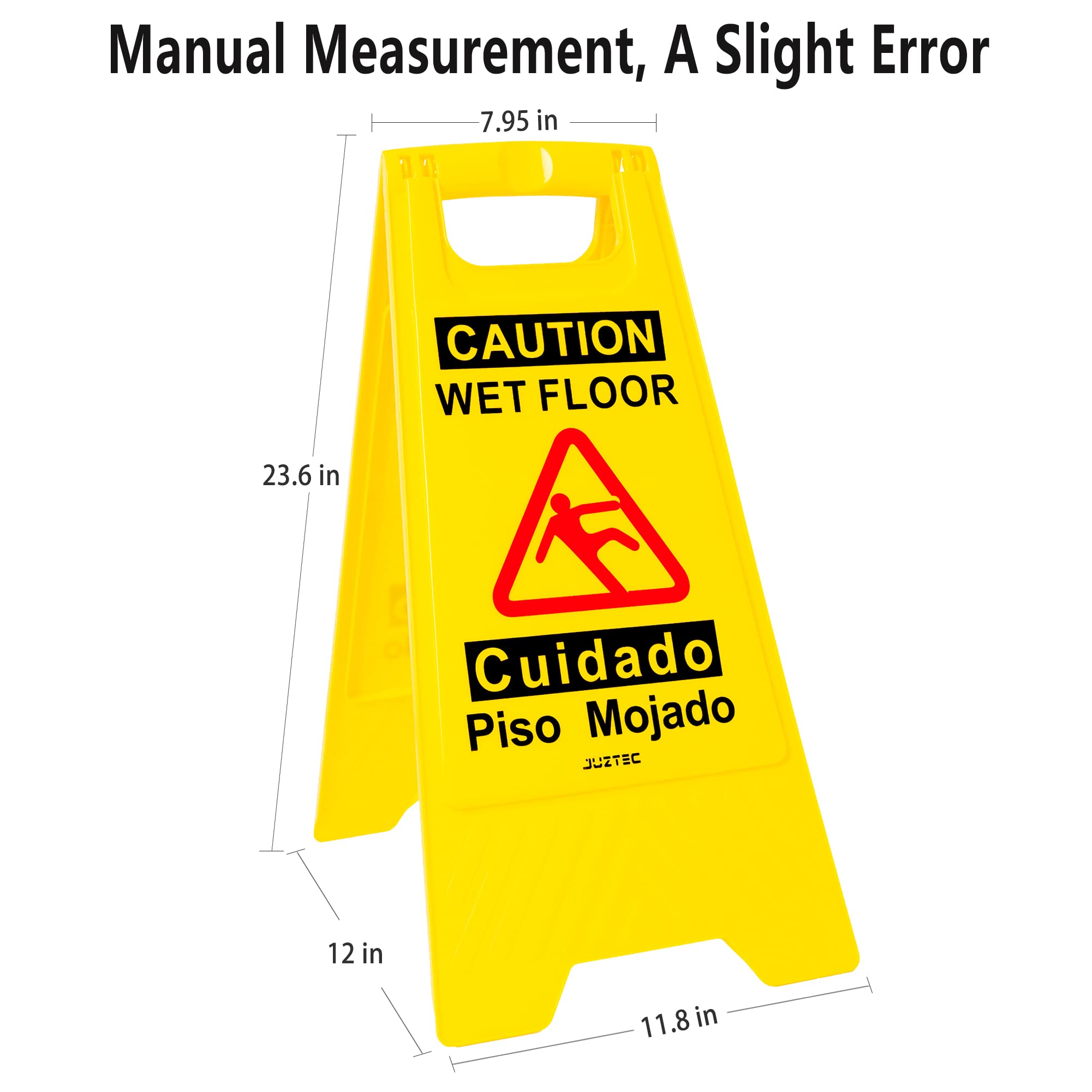 Paquete de 3 señales de advertencia de seguridad para suelo húmedo de precaución, color amarillo brillante para superficies resbaladizas