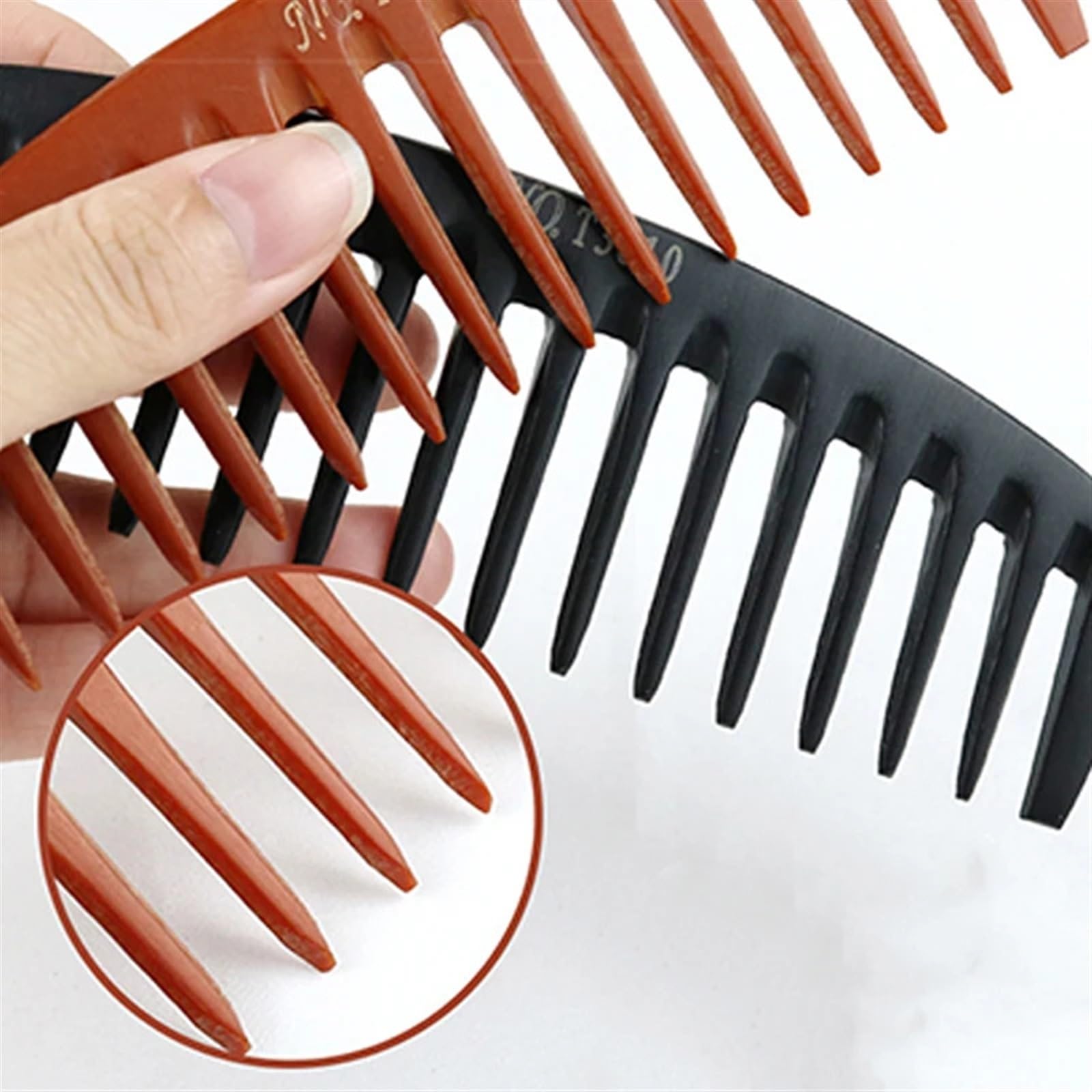 Natural Wood Comb Massage Comb Set Hair Styling Comb Rat Tail Combs Hair Pick Fine Tooth Comb Barber Comb Wide Tooth Comb for Curly (Color : As pic-01)