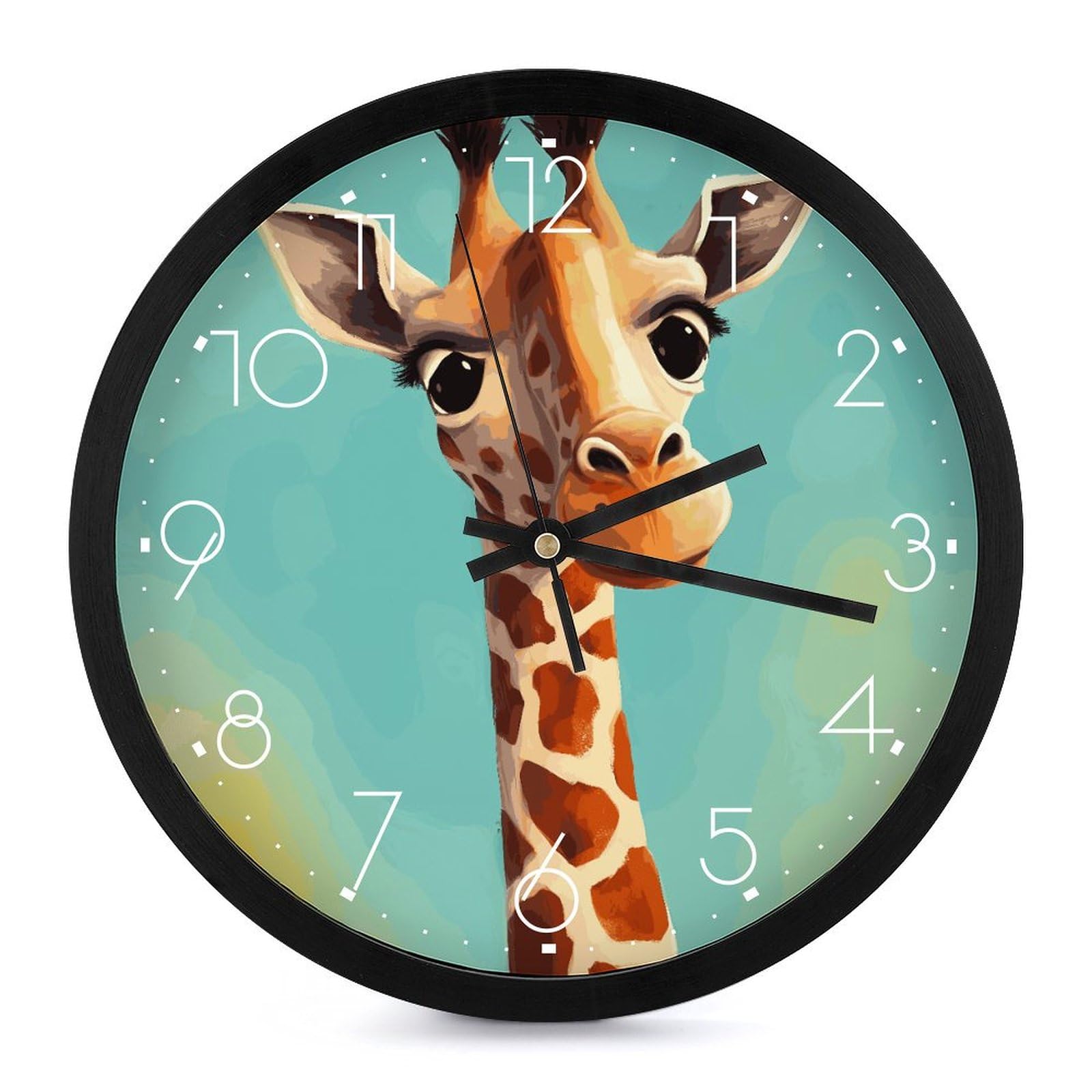 Horloge murale numérique girafe amusante pour grand salon lumineux
