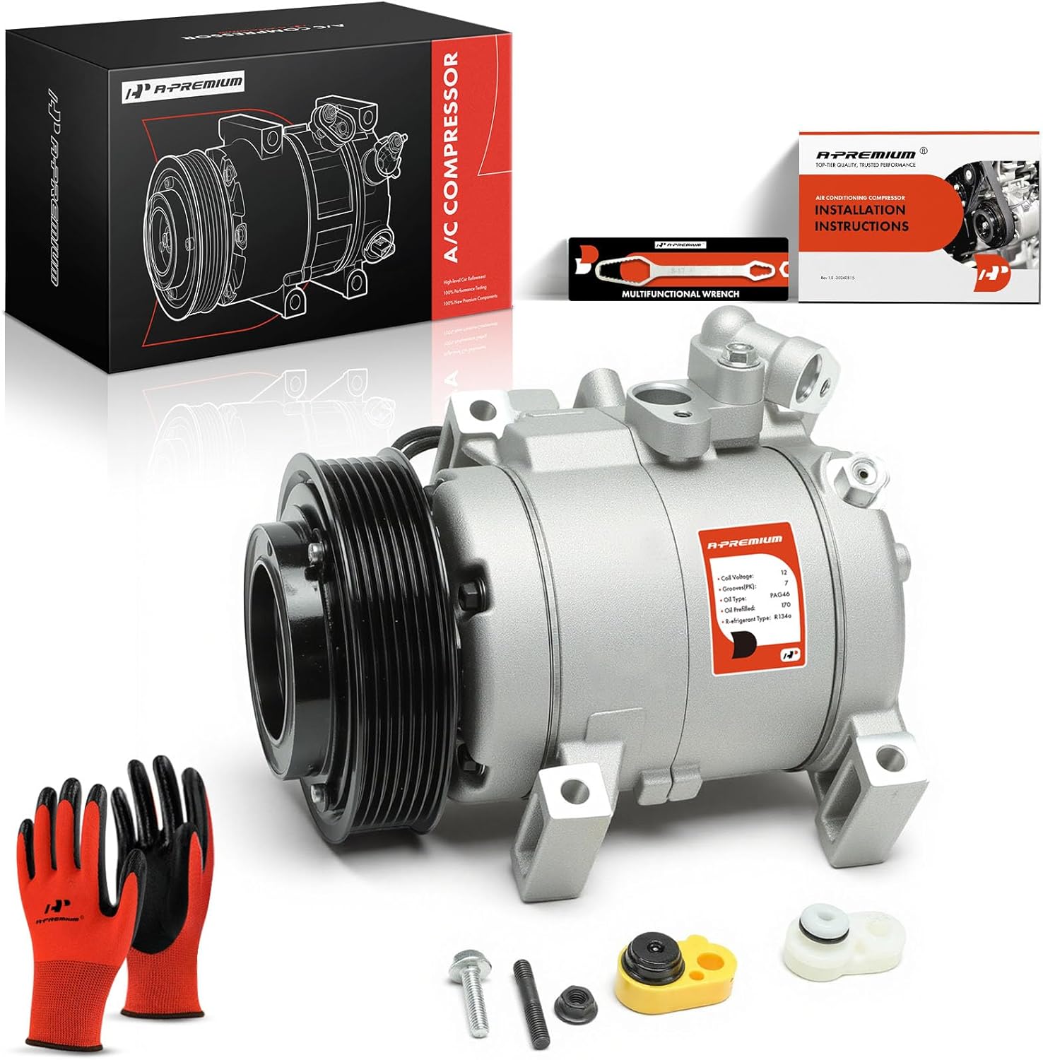 A-Premium Air Conditioner AC Compressor with Clutch Compatible with Honda CR-V CRV 2017 2018 2019 L4 2.4L