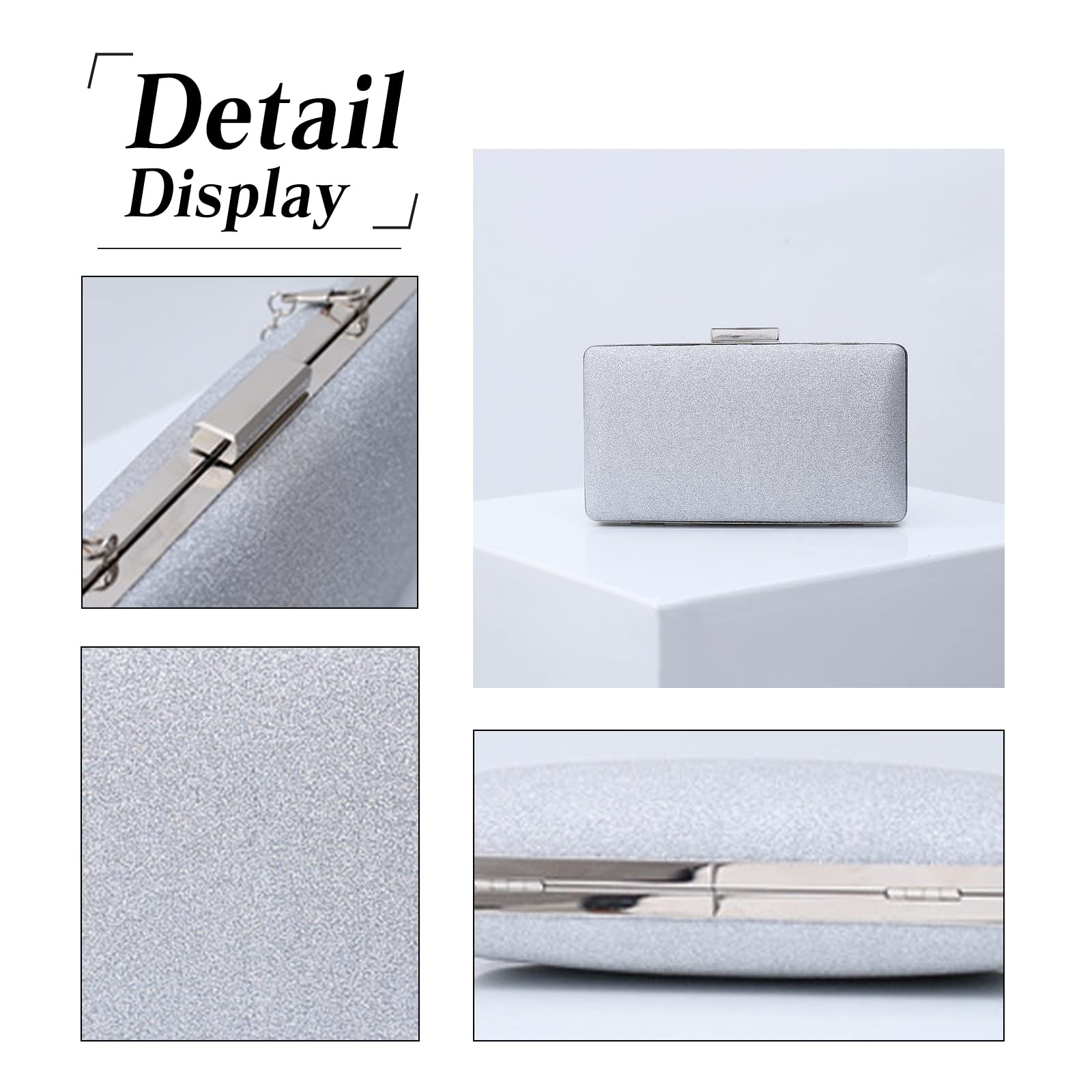 CORIOS Borsetta da Sera Donna Paillettes Clutch Bling con Catena - Pochette Piccola Elegante per Sposa, Cocktail, Festa, Ballo, Cerimonia - Tracolla Oro